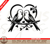 Heart Shaped Love Bird Digital Download (SVG, PNG)